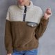 thumbnail image 1 of ICHUANYI Liquidación Mujer Color Cordero Fleece Solapa Botón a presión Casual Bolsillo corto Manga larga Sin sombrero Abrigo / Chaqueta ICHUANYI WER202308173609, 1 of 7