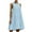 Light Blue, variant on Diufon Trendy Dresses for Women Round Neck Sleeveless Dress Summer Solid Color Pleated Dress
