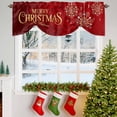 thumbnail image 3 of Red Snowflakes Tie Up Valances Curtain, Merry Christmas Shiny Diamond Snow Vintage Adjustable Rod Pocket Short Window Treatment Tie Up Curtains Valances for Kitchen Living Room Bathroom 42x12 Inches, 3 of 9