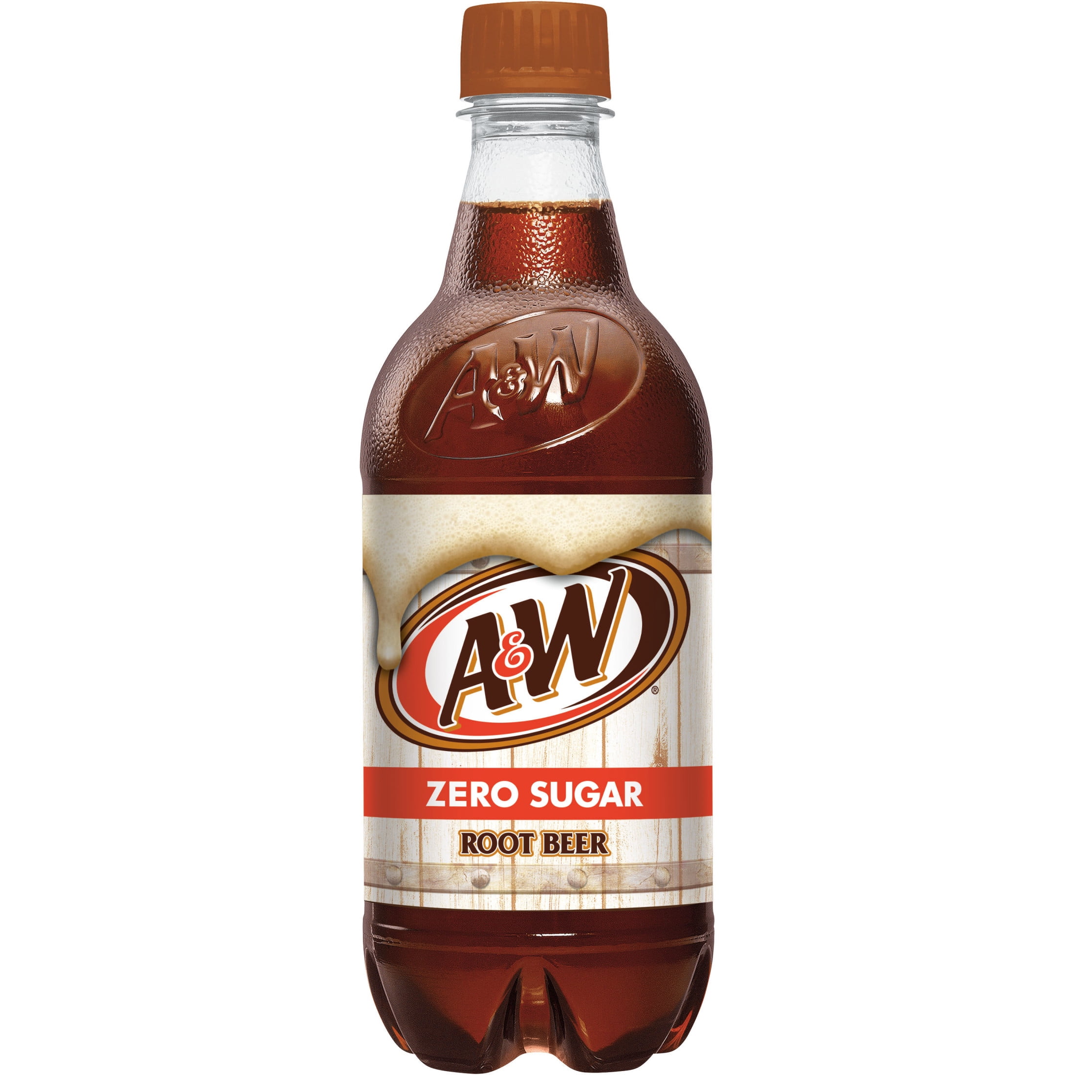 (5 pack) A&W Zero Sugar Root Beer Soda Pop, 20 fl oz, Bottle