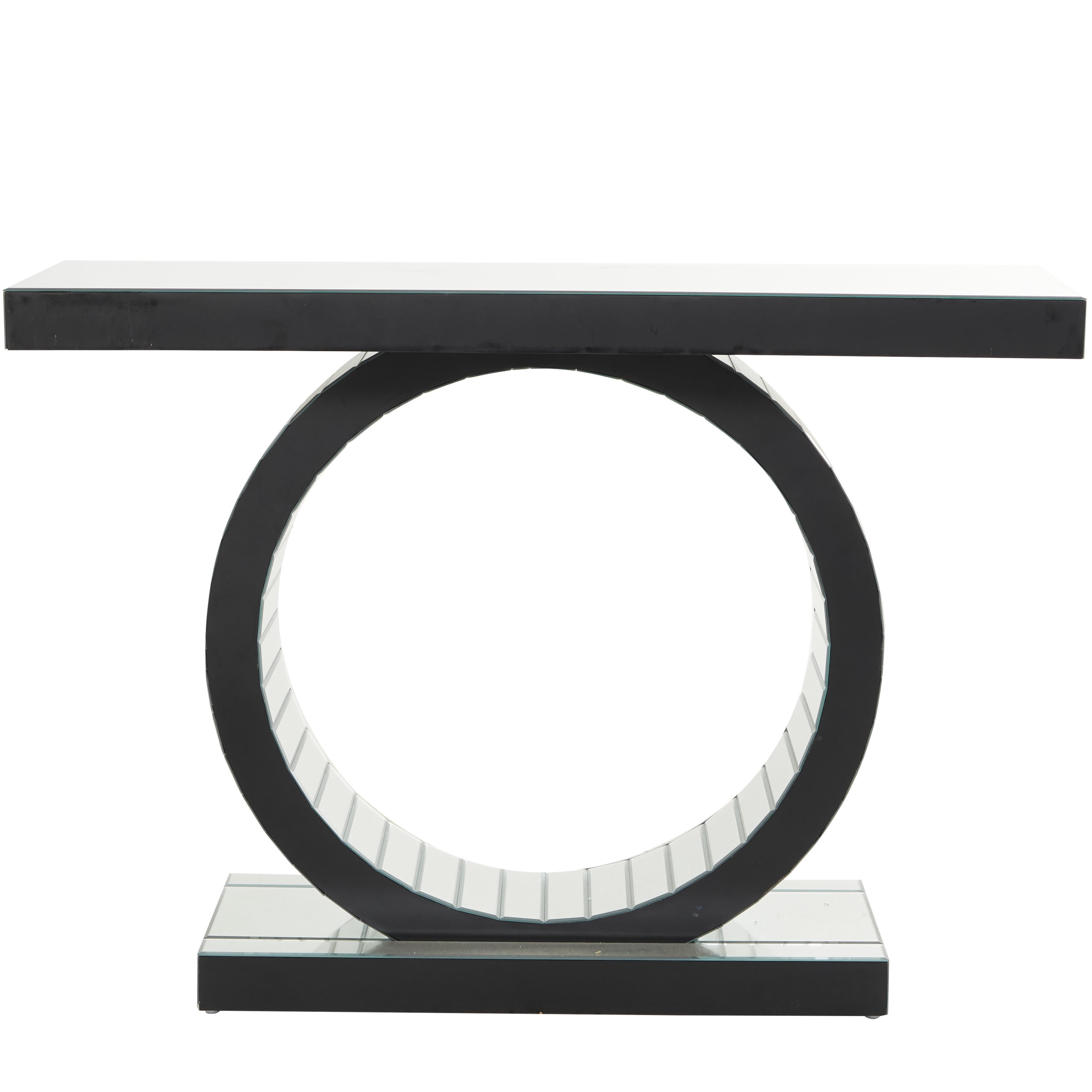 DecMode 47" x 33" Silver Glass Mirrored Console Table, 1-Piece