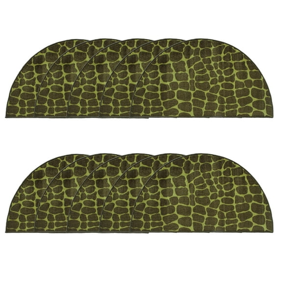 Furnish My Place Giraffe Tree Topper Area Rug, Animal Print Area Rug, Pet-Friendly Rug, Baby Nursery Mat, Indoor Area Rug, Perfect for Living Room, Playroom, 18" x 36" Half Round - Set of 10