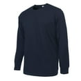 thumbnail image 2 of Men's Cotton Long Sleeve Ribbed Cuff Crewneck T-Shirt, Pack of 2 L, Navy, 2 of 3