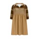 thumbnail image 3 of mfyjkho Vestidos midi para mujer, Vestido de verano para mujer, informal, holgado, de manga corta, con cuello en V y bloques de color Vestidos de otoño xxl, 3 of 5