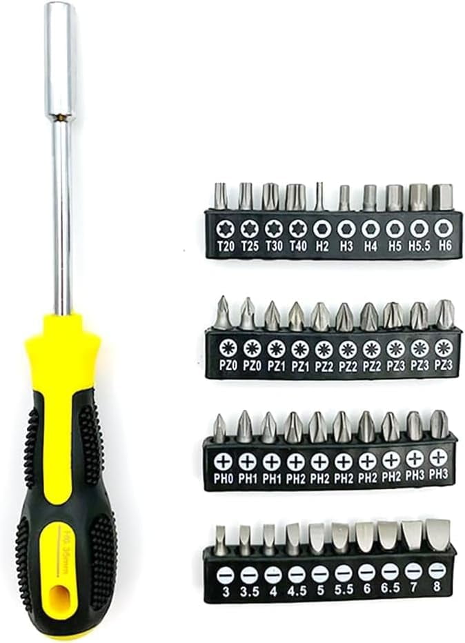 58-Piece Professional Screwdriver Set with Storage Case, Magnetic Chrome Vanadium Steel Toolkit for Home Repairs, Electronics, and Automotive Use