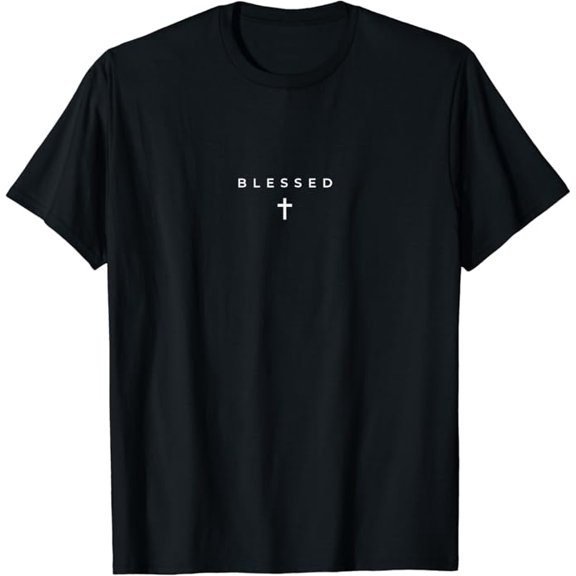 T-SHIRTBlessed Cross Subtle Christian Minimalist Religious Faith T-Shirt mens t shirt,black,women,funny,misfits,men,journey