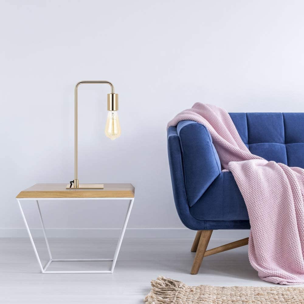 Gold Industrial Bedside Nightstand Lamp