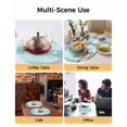 thumbnail image 2 of 15 Inch Round Placemats Set of 4, Teal Summer Coastal Non Slip Heat Insulation PP Table Mats, Modern Ocean Waves Starfish Shell Washable Place Mats for Kitchen Dining Party Table Decor, 2 of 7