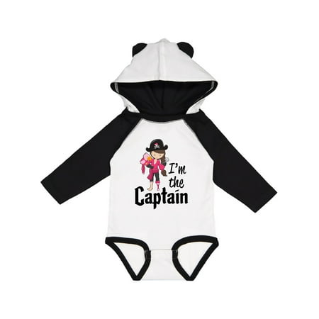 

Inktastic I m the Captain- pirate girl Gift Baby Girl Long Sleeve Bodysuit