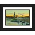 thumbnail image 1 of Bansemer, Roger 14x11 Black Ornate Wood Framed with Double Matting Museum Art Print Titled - Pier, 1 of 4