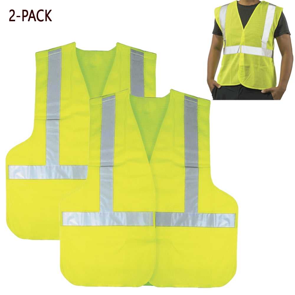 New Construction Traffic Safety Vest Mesh School Hunting Orange Yellow One Size 
