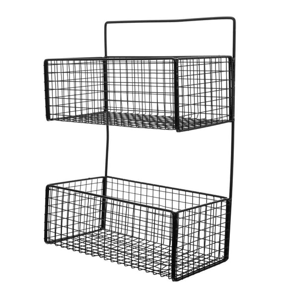 PBPBOX 1Pc Black Multi Function Storage Shelf Wall Mounted Rack for Toilet and Kitchen