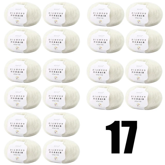 20pcs Mohair Yarn Crochet Skin-Friendly Baby Wool Yarn Thread For Knitting Sweater Shawl