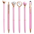 thumbnail image 2 of Clearance Sale! 6PCS Diamond Ballpoint Pen Set, Retractable Sparkly Pens for Writing & Gifting, Plastic, for Office & Home, (14cm, Pink), 2 of 5
