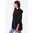 thumbnail image 5 of Roaman's Women's Plus Size Thermal Waffle Hoodie Zip Up Cardigan Jacket, 5 of 6