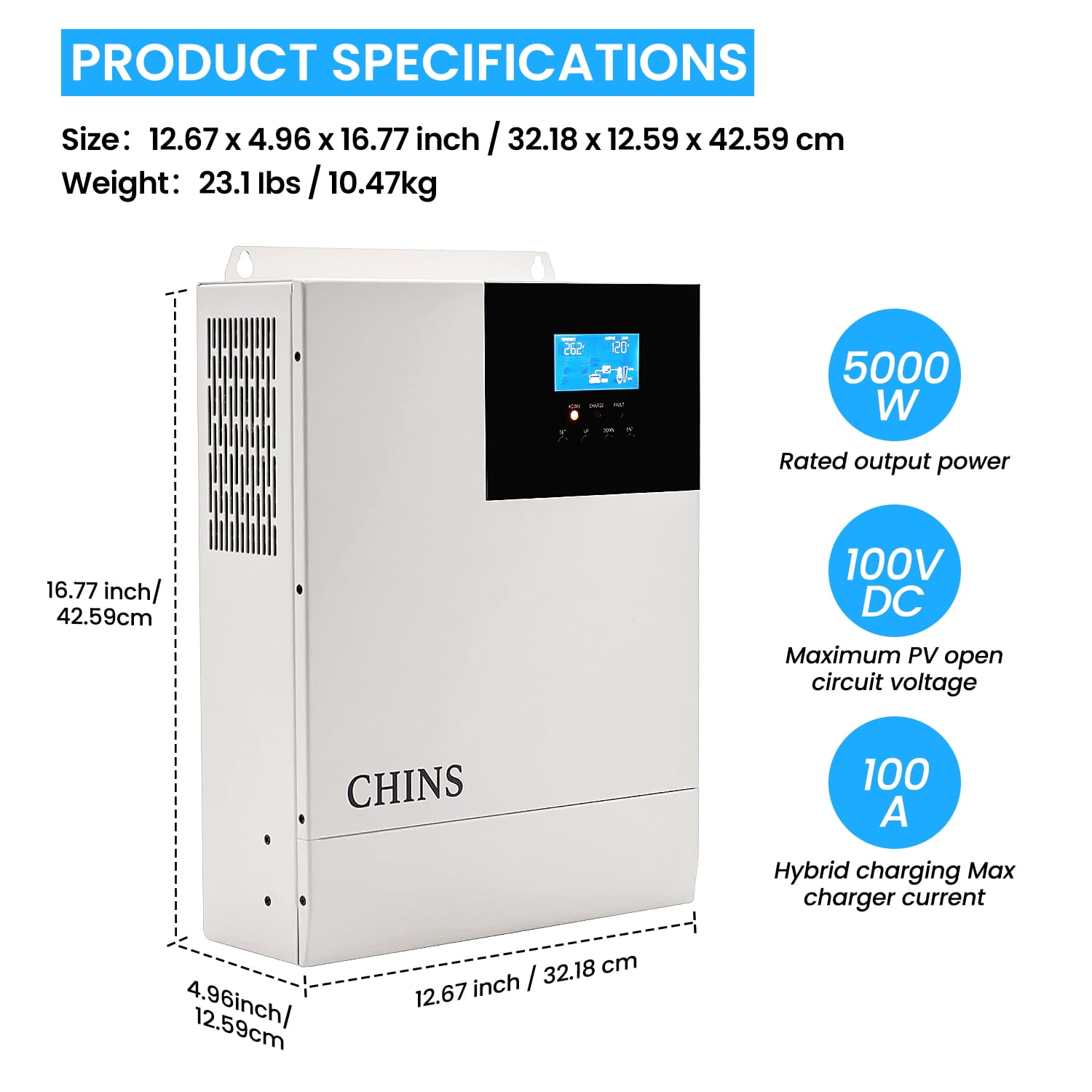 CHINS 48V Pure Sine Maximum off-Grid Smart Integrated Machine All-in-One Inverter
