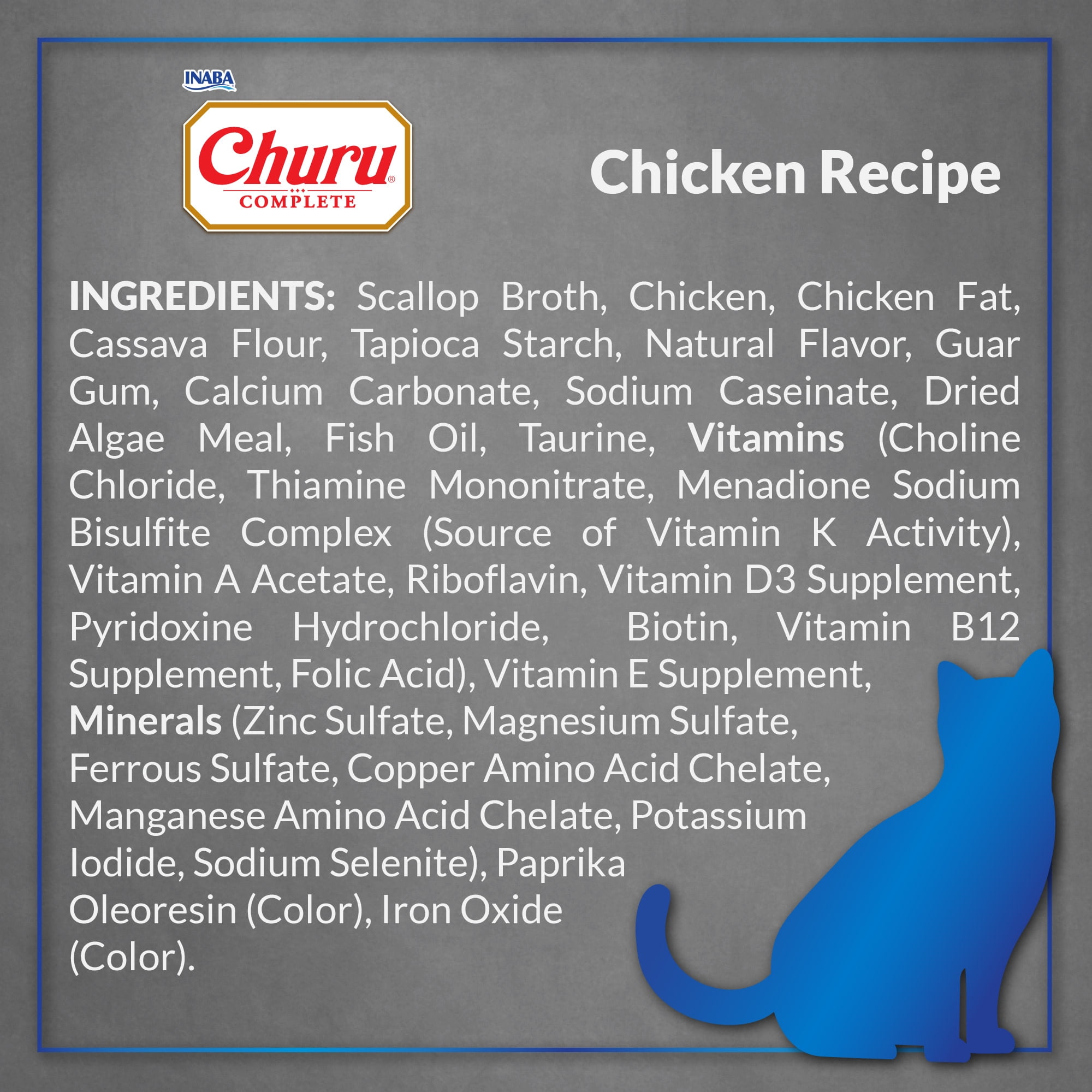 INABA Churu Complete Pate Wet Cat Food with Fish Oil, 1.23oz. per Serving, 2 Servings, Chicken Recipe
