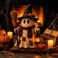 thumbnail image 2 of Light Up Halloween Resin Figurines, Spooky Cute Glowing Ghost Skeleton Mummy Pumpkin Statues Table Centerpiece Decor for Mantel Desk Shelf, 2 of 5