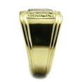 thumbnail image 4 of Mens Ring Gold Brown Stainless Steel Ring with Semi-Precious Oligoclase in Smoked Quartz, 4 of 7