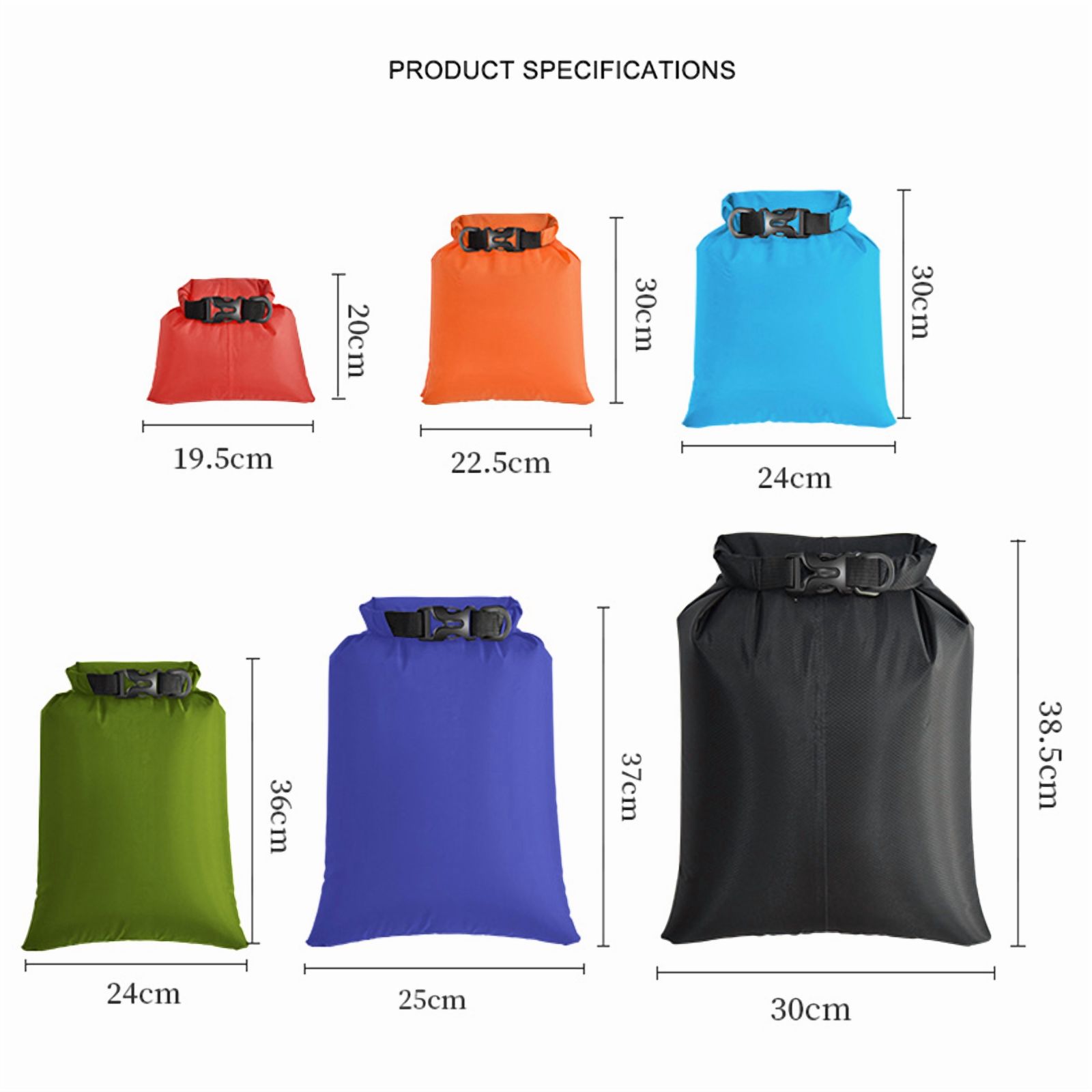 6PCS Taffeta Waterproof Bag Outdoor Swimming Diving Compression Storage Dry Bag For Kayaking Boating