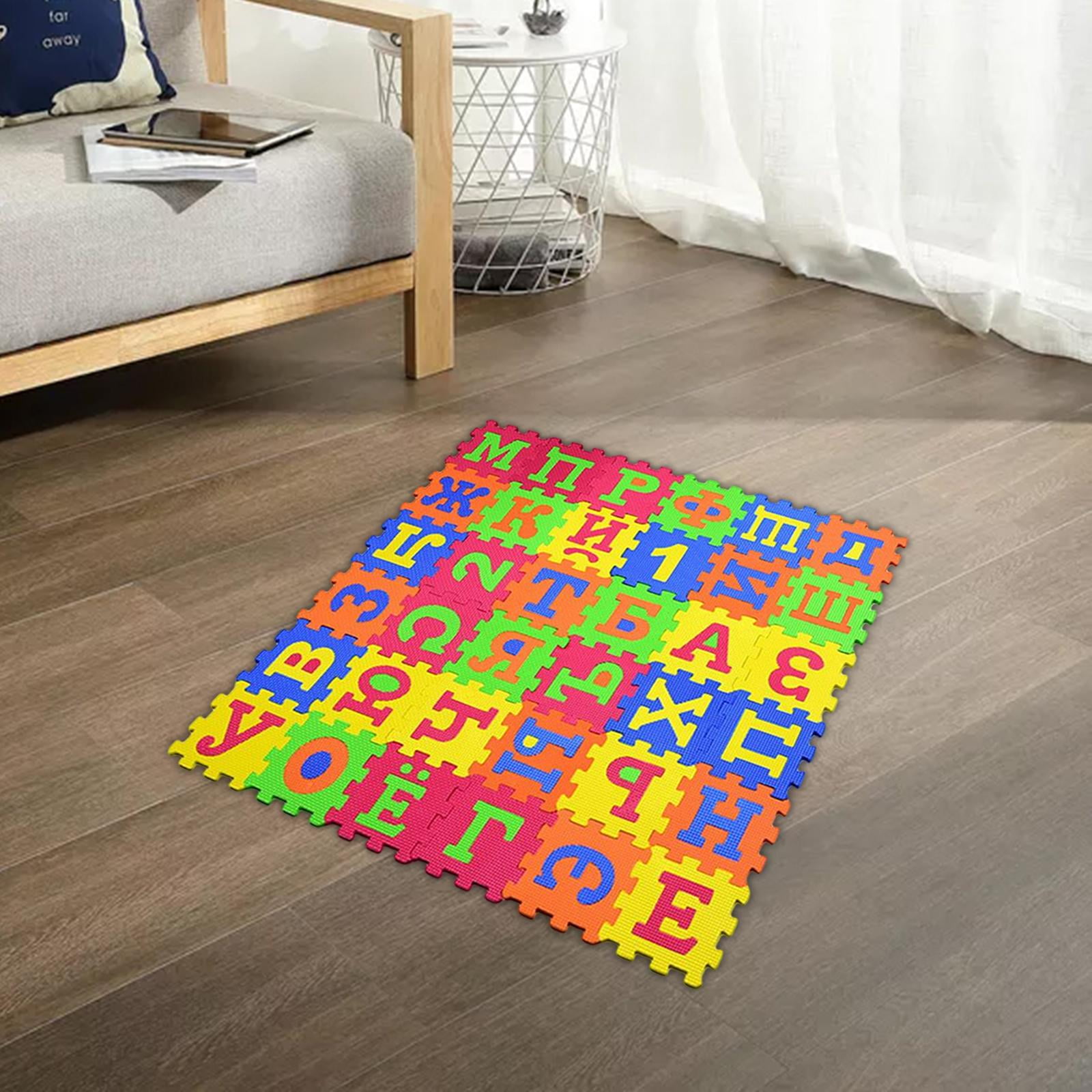LeeQinersw EVA Foam Floor Play Mat Baby Crawling Mat Russian Letter Thickened Soft Reusable