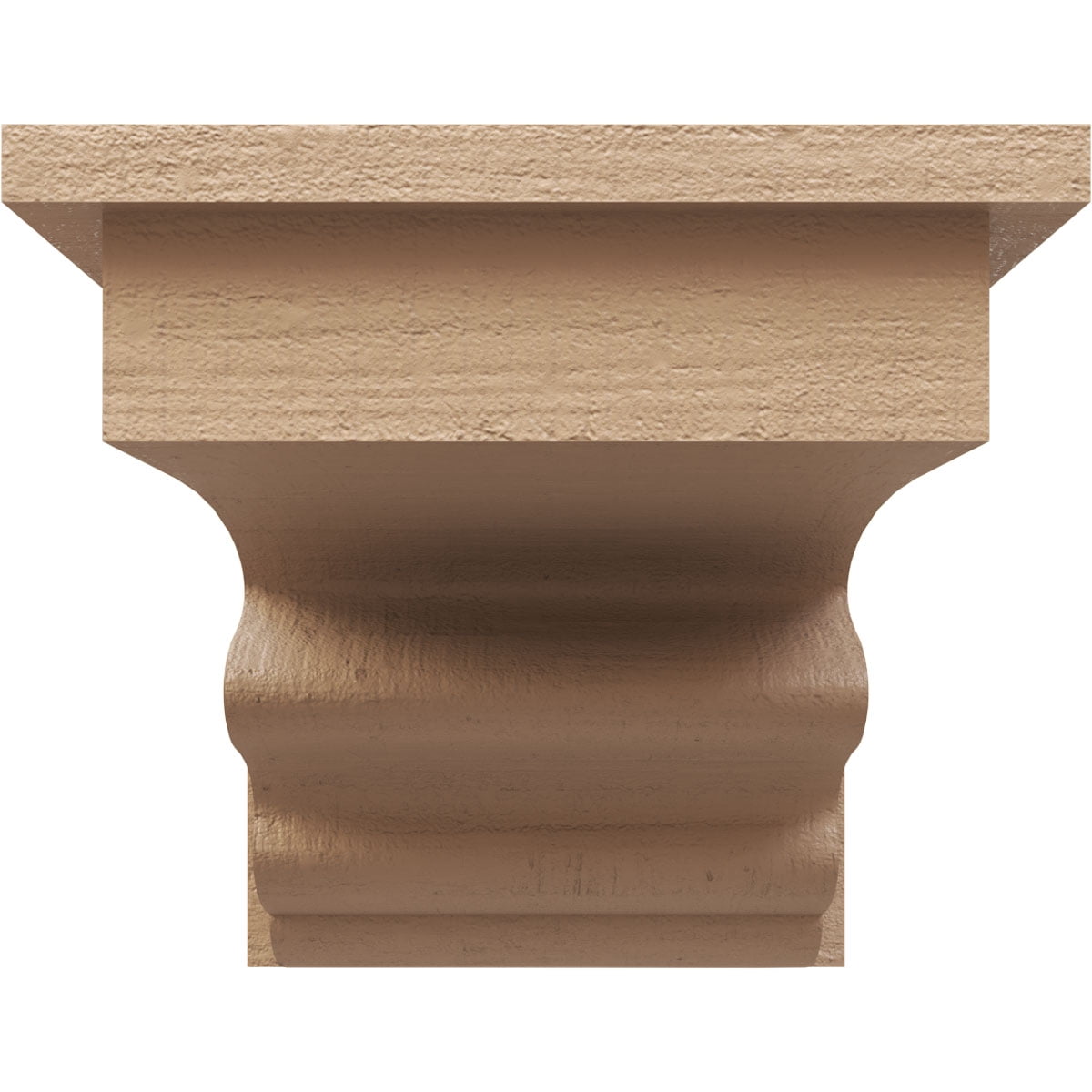 6"W x 12"D x 6"H Wide Highland Rough Cedar Woodgrain TimberThane Corbel, Primed Tan