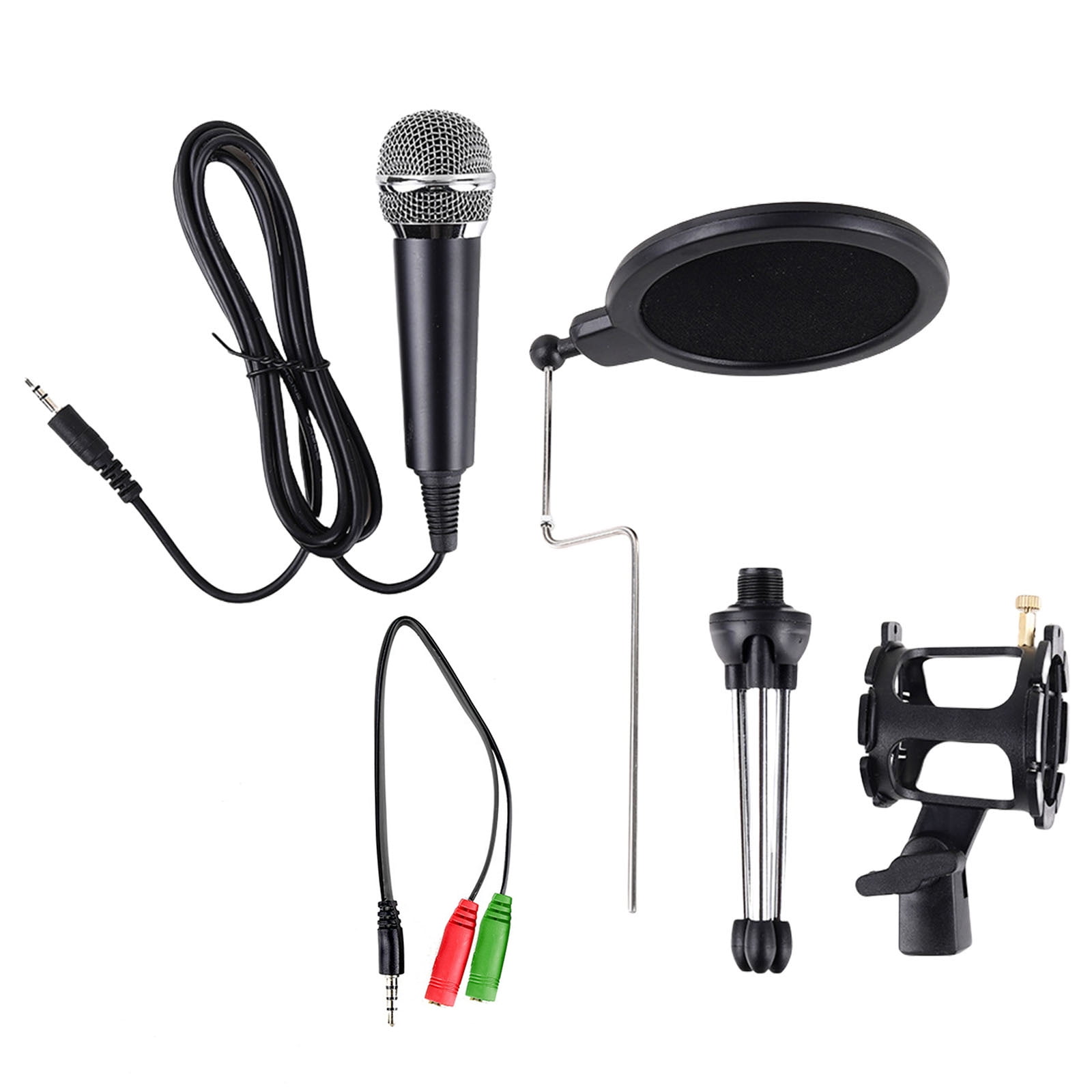 lanema Condenser Mic Kit with Adjustable Mic Stand for Live Broadcasting & Recording