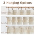 thumbnail image 4 of Cortina Jinchan Boho con borlas de lino, 46 x 18 cm, color beige, 4 of 8