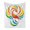 thumbnail image 1 of Phoenix Soft Flannel Fleece Throw Blanket, Rainbow Toned Bird Fantasy From the Ashes Myth Beast Illustration, Cozy Plush for Indoor and Outdoor Use, 50" x 60", Multicolor, by Ambesonne, 1 of 6