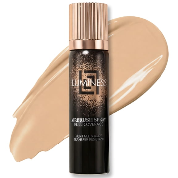 LUMINESS Spray Airbrush Foundation Makeup, Fair Shade 020 - Lightweight, Full Coverage Foundation for Face, Neck, & Body - Concealer for Seamless Blending, Natural-Looking Finish, 2.36 fl oz