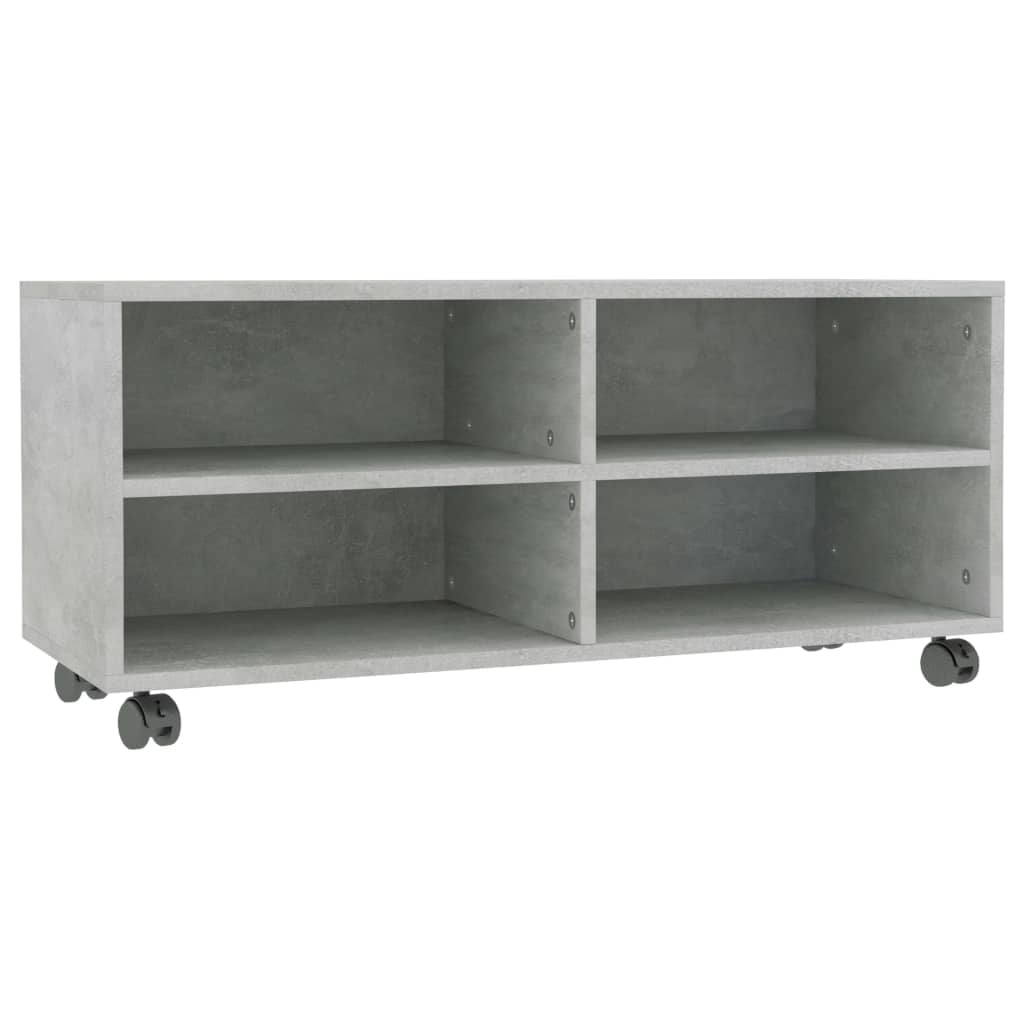 Kepooman 35" Modern Rolling TV Stand Cabinet with Castors for Living Room, Light Gray