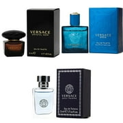 Versace Crystal Noir EDT, Eros Men EDT, Pour Homme EDT - 5ml 3PK Kit