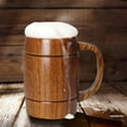 thumbnail image 5 of 14 oz Large Wooden Beer Mug Best Wooden Drinking Mug Wooden Stopper Tankard Beer Glass Stoneware Tea Mug Thin Mug for Men Women Coffee Mug Gift Viking Mug, 5 of 5