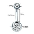 thumbnail image 3 of Piercings Sunnimix Banana Barbells Para Vientre Plata Joyas para el cuerpo con diamantes de imitación, 3 of 8