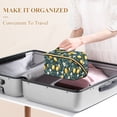 thumbnail image 3 of FORMRS Makeup Bag Travel Cosmetic Organizer for Women Fold Flat Zipper Pouch with Handle, Blue Floral Lemons, 3 of 8