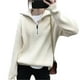 thumbnail image 1 of Women's Long Sleeve Sweater Loose Fit Fall Quarter Zip Pullover Sweaters for Casual Daily Wear Office, 1 of 5