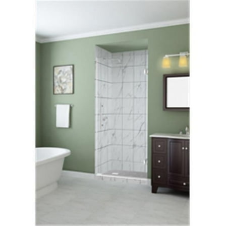 72 x 33.75-34.25 x 0.375 in. Kinkade Frameless Hinged Shower Door - Stainless Steel
