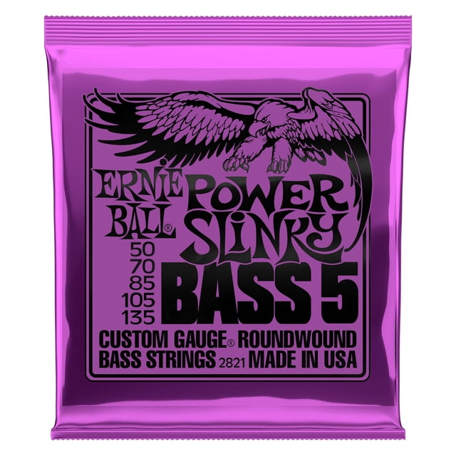 Cuerdas para bajo eléctrico Ernie Ball de 5 cuerdas Power Slinky 50-135