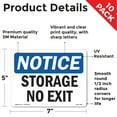 thumbnail image 2 of Storage No Exit OSHA Notice Vinyl Decal Label 7 Inch x 5 Inch - 10 Pack, 2 of 6