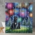 thumbnail image 2 of Happy New Year Cane Corso Family Cheer Winter Midnight Firework Shower Curtain Italian Mastiff Dog Lover Gifts Idea Waterproof Bathroom Bathtub Curtain - 02025, 2 of 5