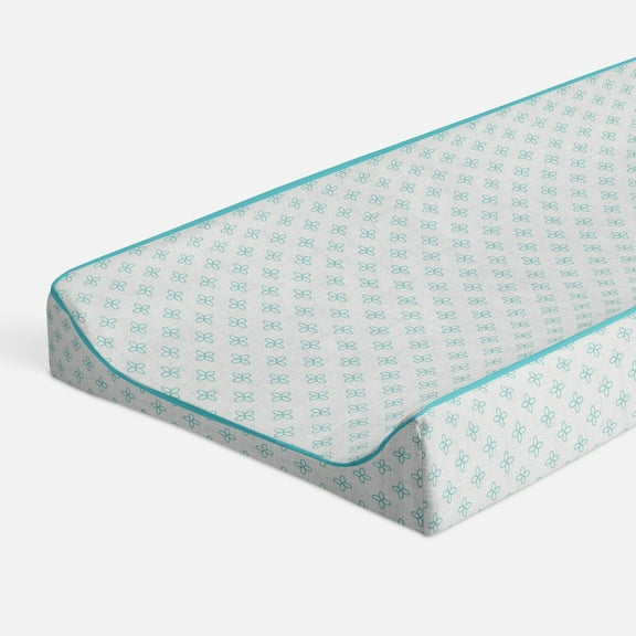 Bacati - Petals Aqua Quilted Muslin Changing Pad Cover