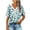 Mint Green, variant on Women's T-Shirt V-Neck Casual Loose Fit Button Up Short Sleeve Blouse with Stylish Print Comfortable and Elastic for Everyday Wear