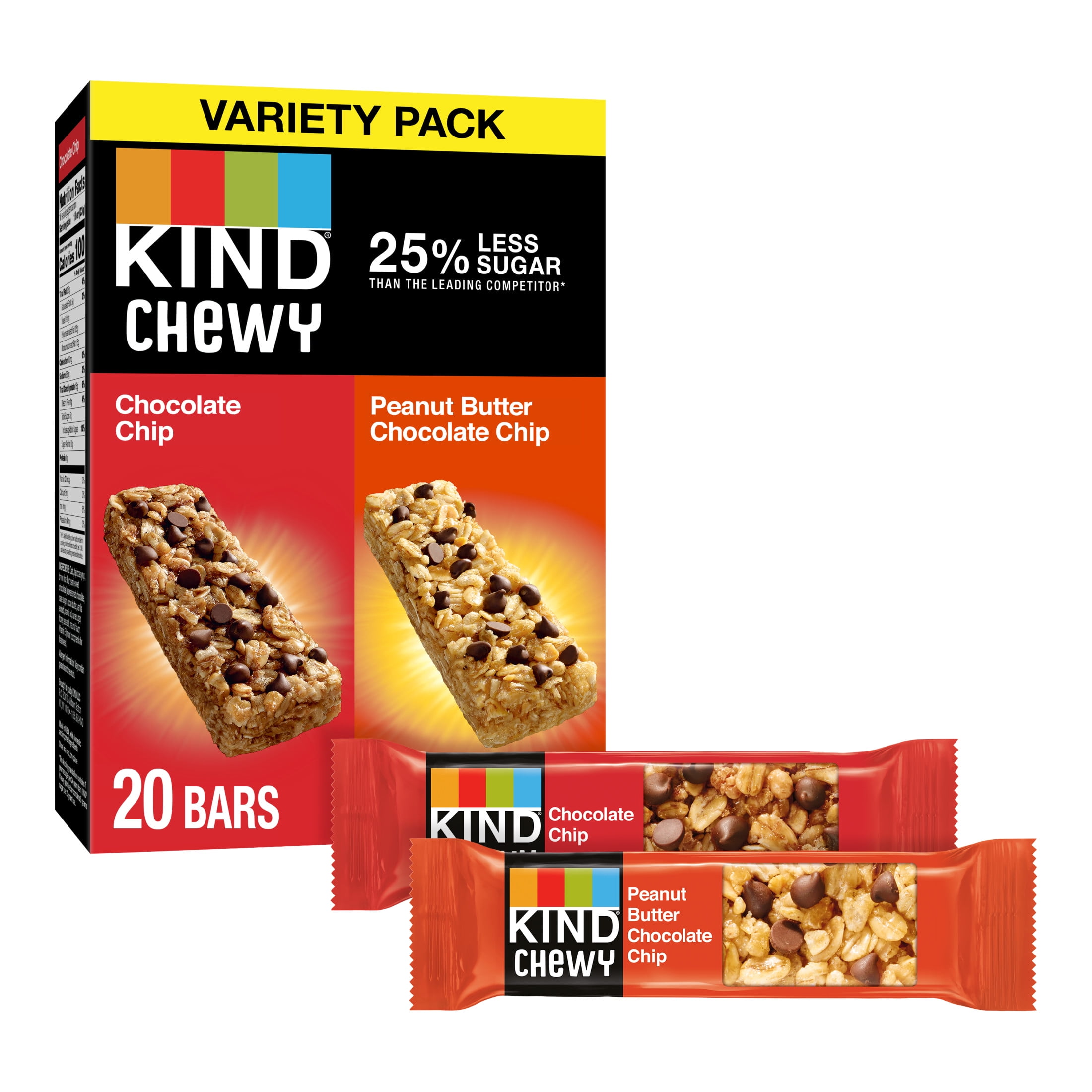 (4 pack) KIND Chewy Granola Bars, Variety Pack, 20 Gluten Free Bars, 16.2 oz Box