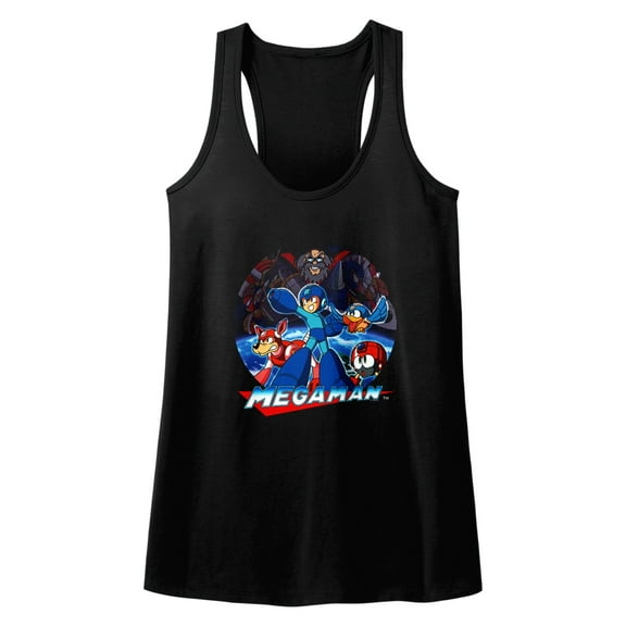 Mega Man Collage Black Women's Racerback Tank Top