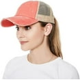 thumbnail image 2 of LINLIN Ponytail Baseball Cap, Women's High Ponytail Hat Sun Hat Peaked Cap Versatile Washed Dad Hat for Outdoor Sports Such as Jogging and Tennis, 2 of 5