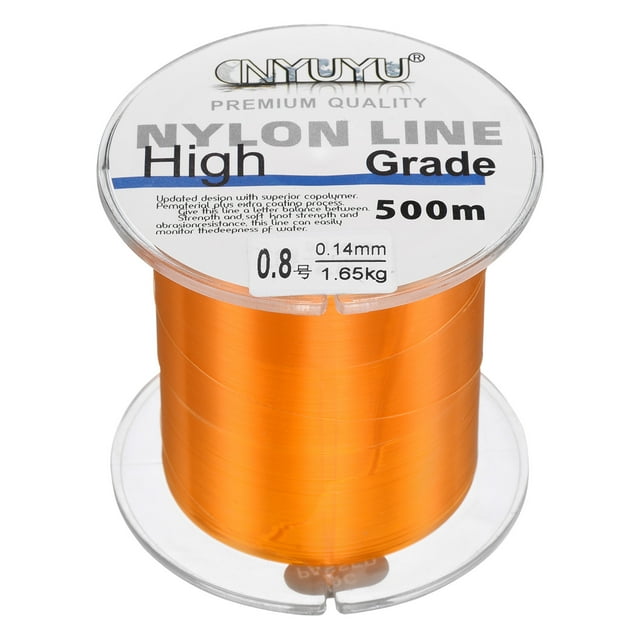 Uxcell 547Yard 3Lb Fil de Pêche en Nylon Monofilament Enduit de Fluorocarbone Orange