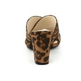 thumbnail image 2 of BLISSFUL STEP Women's Sandals Block Heels Crisscross Strap Mules Slide Sandals Leopard 5.5, 2 of 8