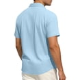 thumbnail image 4 of GrmtClth Shirts for Men Comfy Collared Top Classic Short Sleeve Polo Shirt Fashion Button Down Tee with Pocket Light Blue XL, 4 of 4