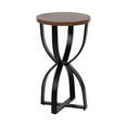thumbnail image 5 of Kate and Laurel Ullot Modern Wood and Metal Round Side Table, 14 x 14 x 25, Brown and Black, Geometric Circle End Table for Use as Bedroom Nightstand or Indoor Plant Stand, 5 of 10