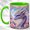 Green, variant on Floral Dragon Coffee Mug, Rose Fantasy Mug, Ceramic 11 oz